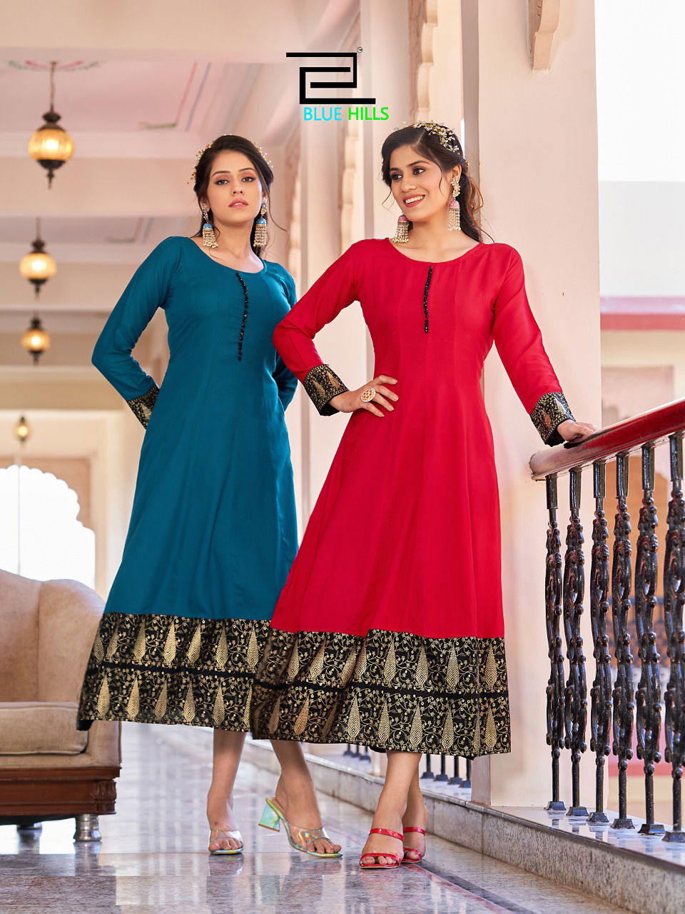 Blue Hills Bliss Fancy Festive Wear Wholesale Anarkali Kurtis Catalog